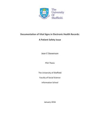 Documentation of Vital Signs in Electronic Health Records: a Risk for Patient Safety?" Abstract
