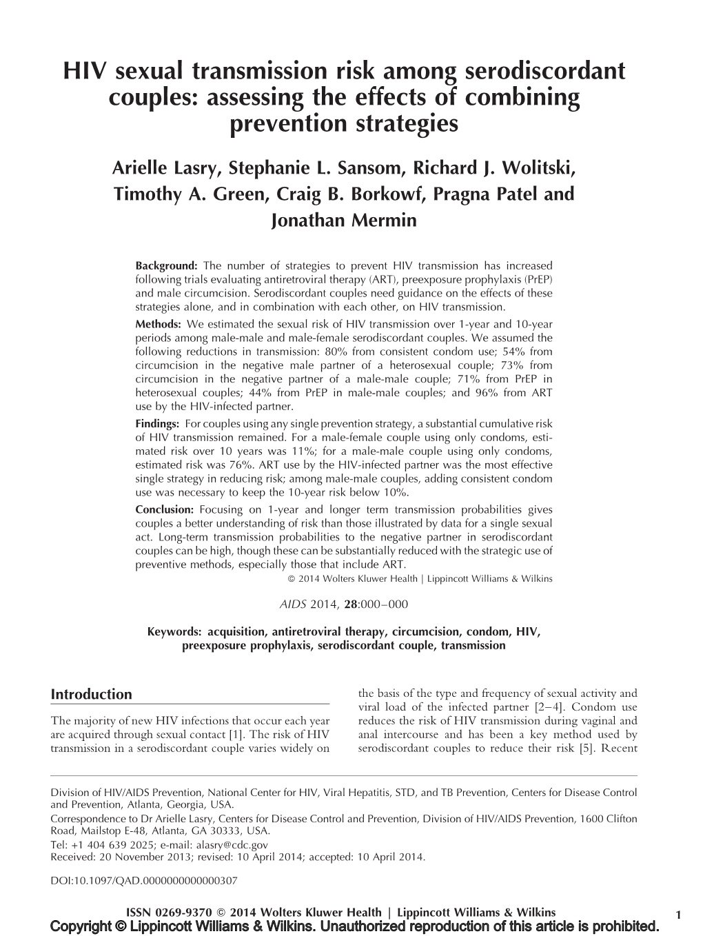 HIV Sexual Transmission Risk Among Serodiscordant Couples: Assessing the Effects of Combining Prevention Strategies