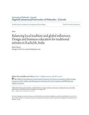 Design and Business Education for Traditional Artisans in Kachchh, India Ruth Clifford Nottingham Trent University, Ruth.Clifford@Ntu.Ac.Uk