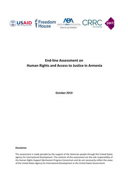 End-Line Assessment on Human Rights and Access to Justice in Armenia