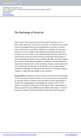 The Psychology of Visual Art: Eye, Brain and Art George Mather Frontmatter More Information
