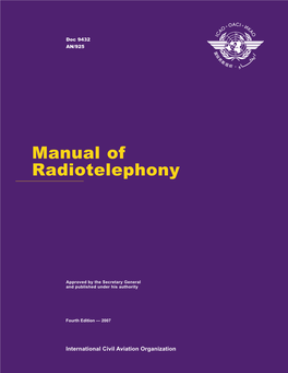 Doc 9432 — Manual of Radiotelephony
