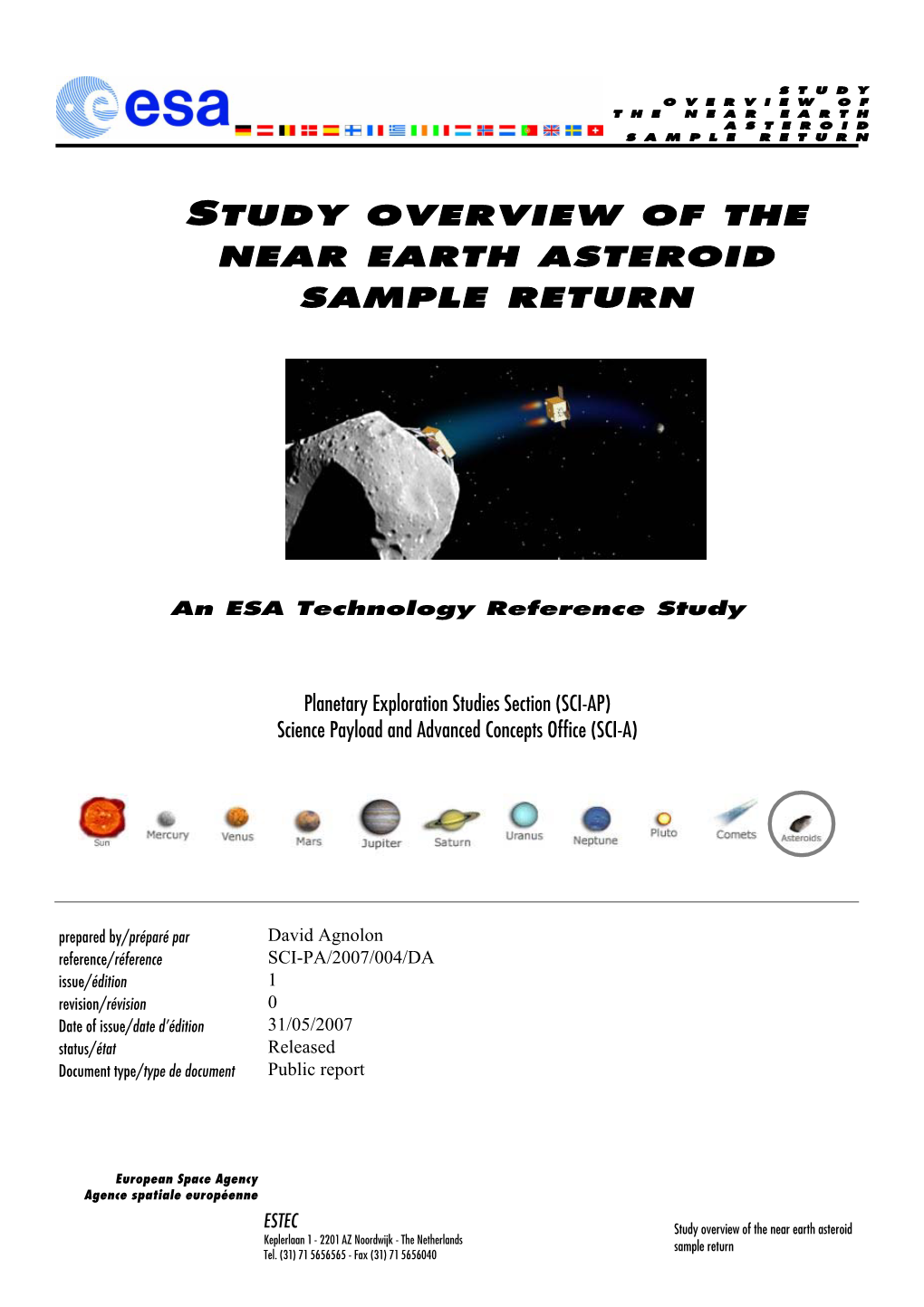 Study Overview of the Near Earth Asteroid Sample Return Technology Reference Study