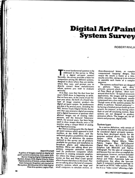 Digital Art/Paini System Survey