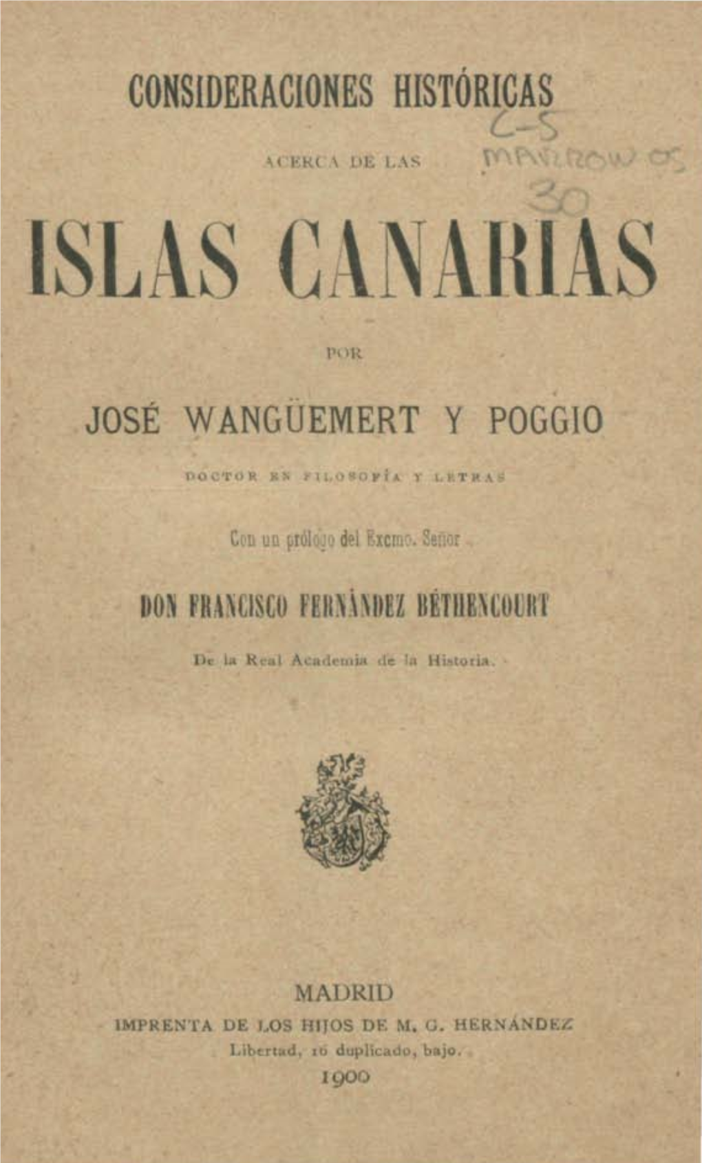 Consideraciones Históricas Acerca De Las Islas Canarias