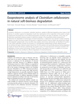 Exoproteome Analysis of Clostridium Cellulovorans in Natural Soft