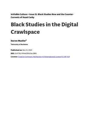 Black Studies in the Digital Crawlspace