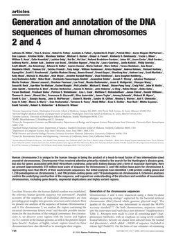 Generation and Annotation of the DNA Sequences of Human Chromosomes 2And4