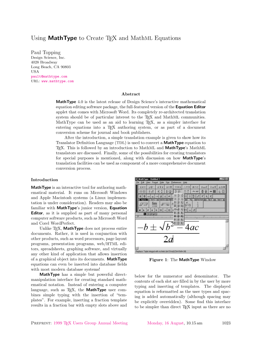 Using Mathtype To Create TEX And Mathml Equations - DocsLib