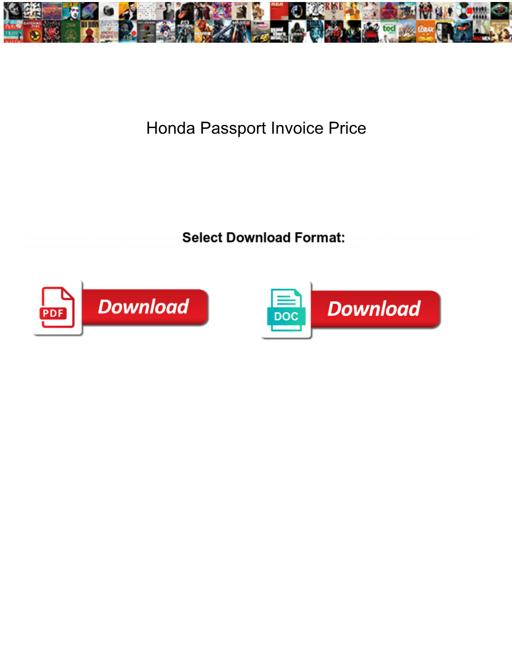 Honda Passport Invoice Price