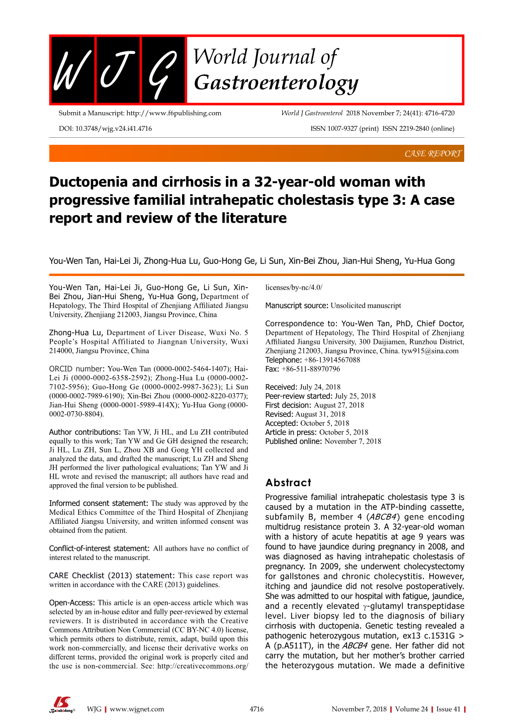 Ductopenia and Cirrhosis in a 32-Year-Old Woman with Progressive Familial Intrahepatic Cholestasis Type 3: a Case Report and Review of the Literature