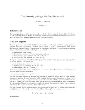 The Freealg Package: the Free Algebra in R