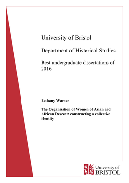 Best Undergraduate Dissertations of 2016