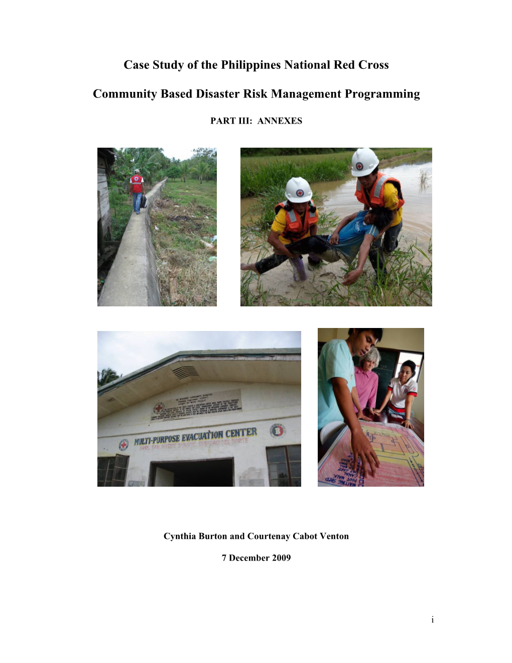 Case Study of the Philippines National Red Cross Community Based Disaster Risk Management Programming