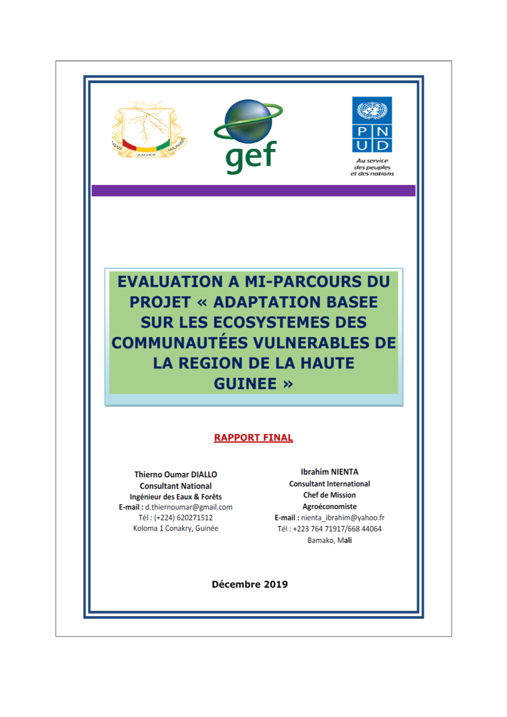 I) Informations De Base Du Rapport