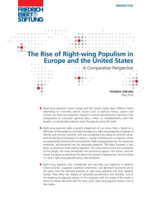 The Rise of Right-Wing Populism in Europe and the United States a Comparative Perspective
