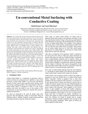 Un-Conventional Metal Surfacing with Conductive Coating