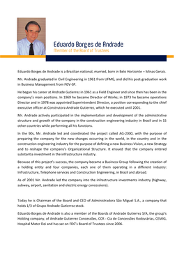 Eduardo Borges De Andrade Is a Brazilian National, Married, Born in Belo Horizonte – Minas Gerais