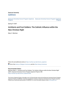 The Catholic Influence Within the New Christian Right