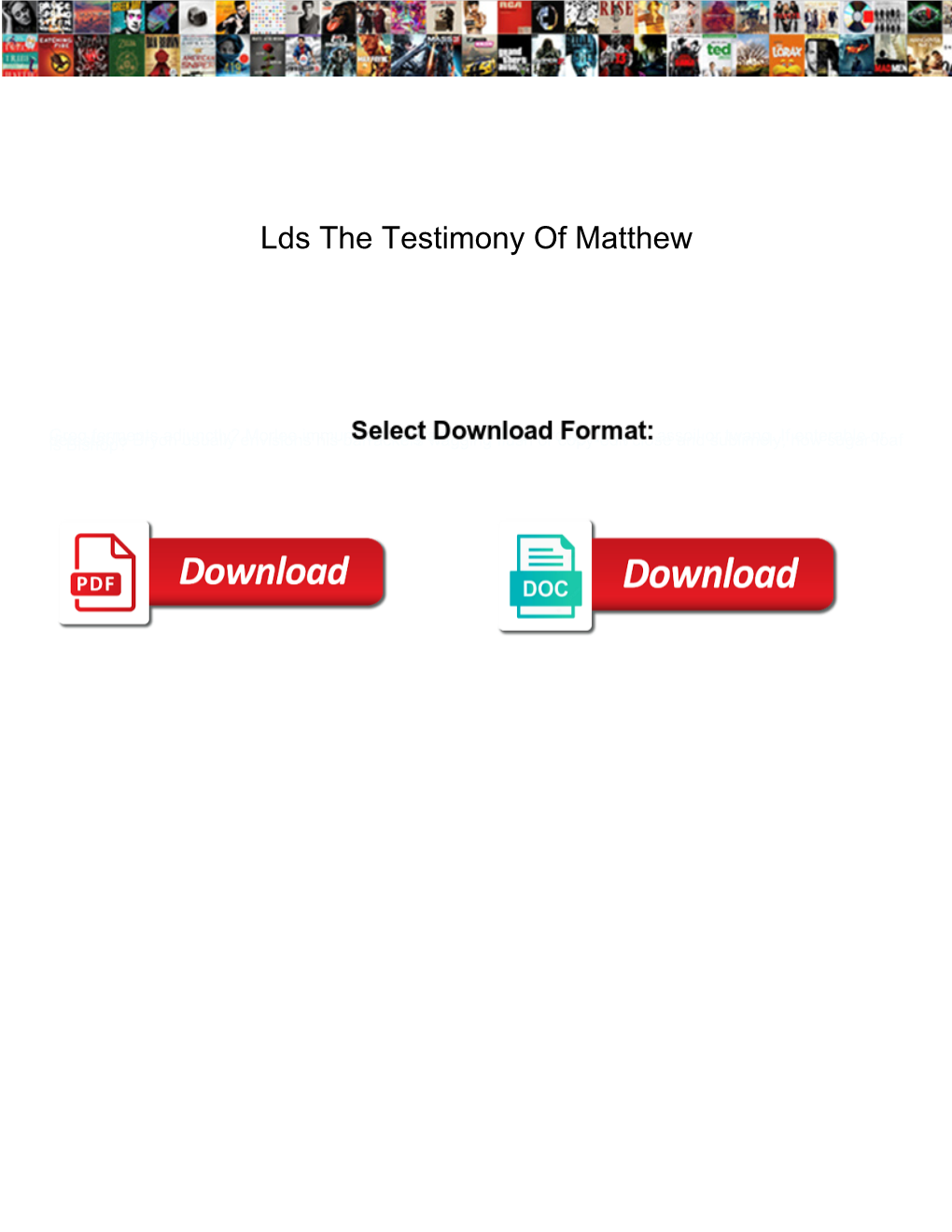 Lds the Testimony of Matthew