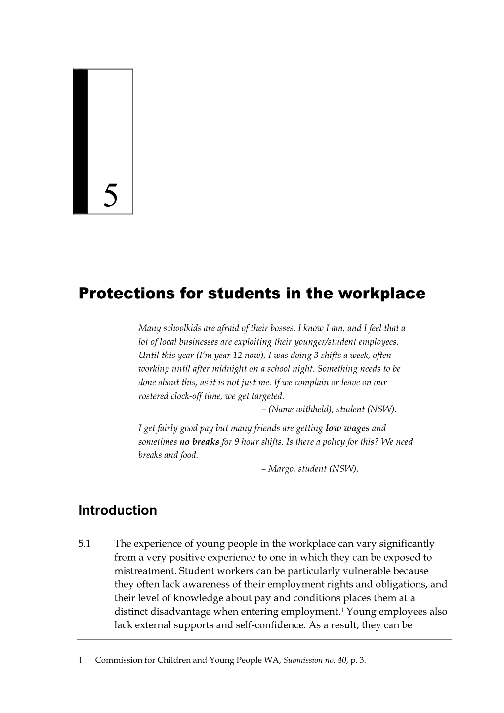 Chapter 5: Protections for Students in the Workplace
