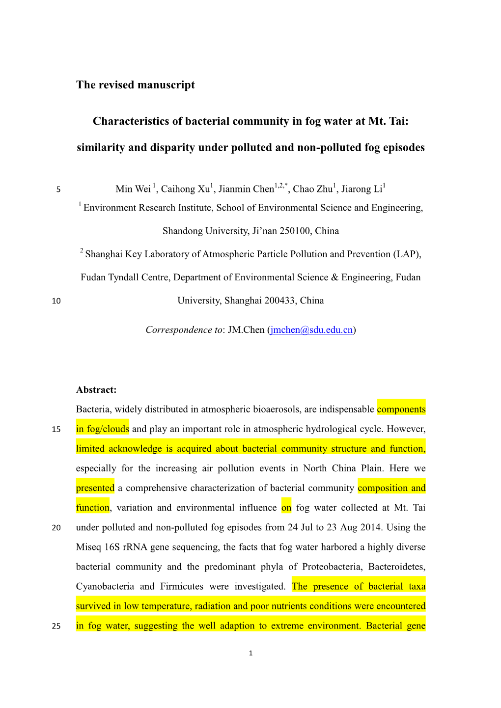 The Revised Manuscript Characteristics Of