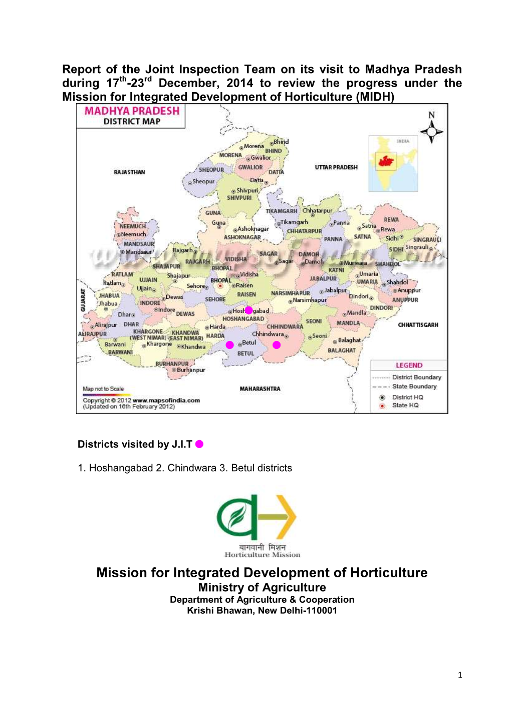 Mission for Integrated Development of Horticulture (MIDH)