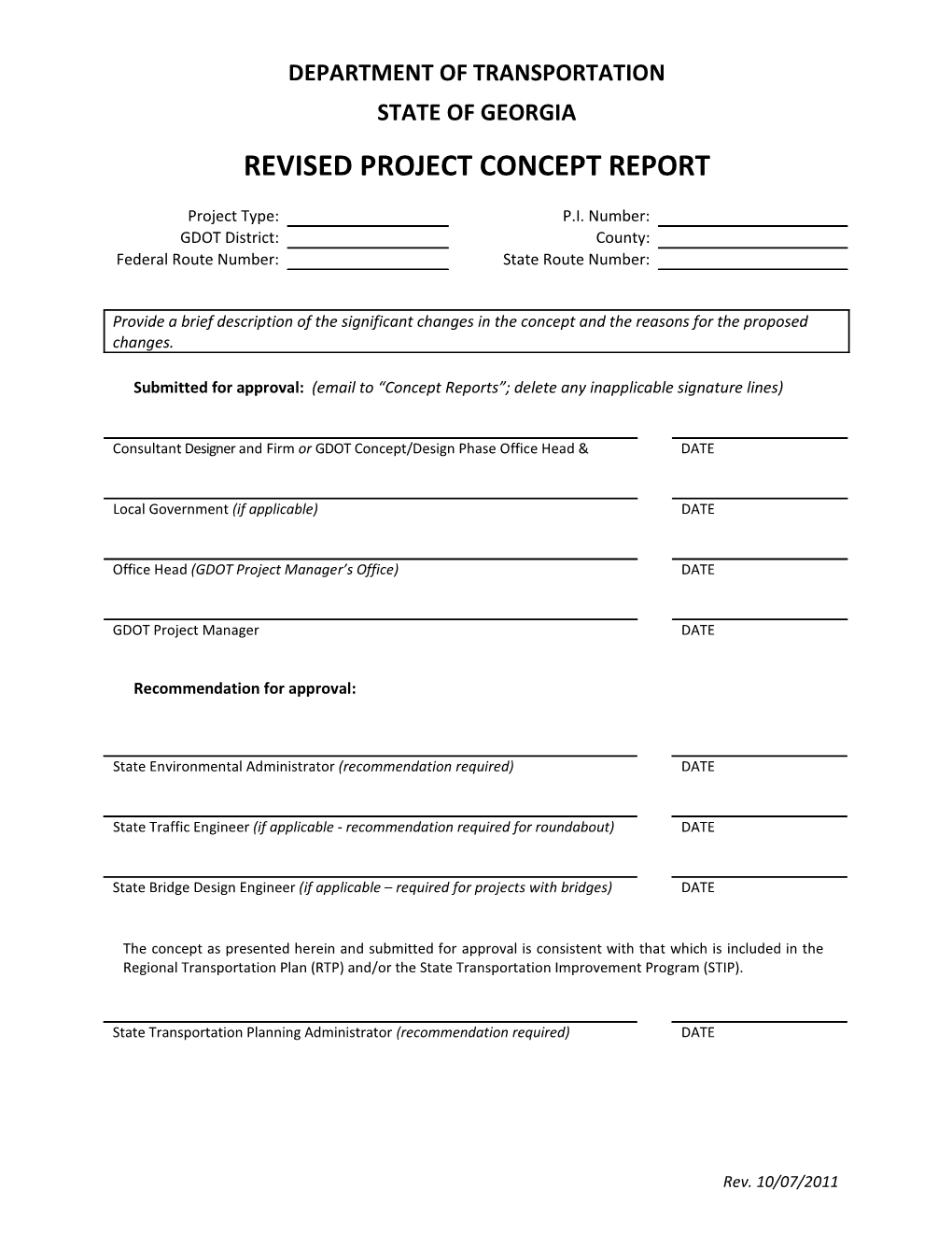 Revised Project Concept Report Page 2P.I. Number