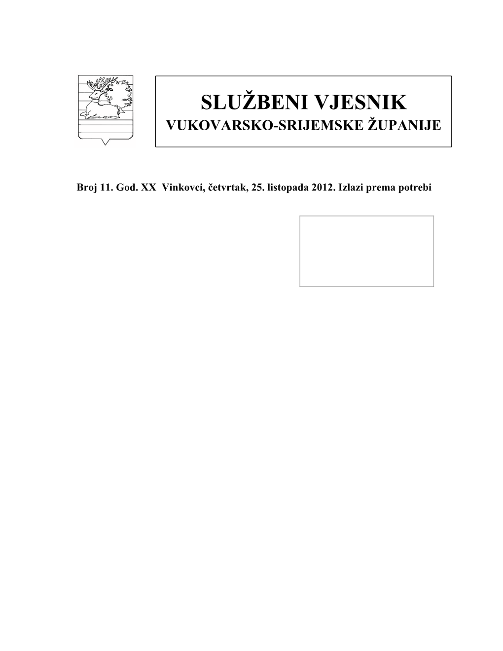 Službeni Vjesnik Vukovarsko-Srijemske Županije