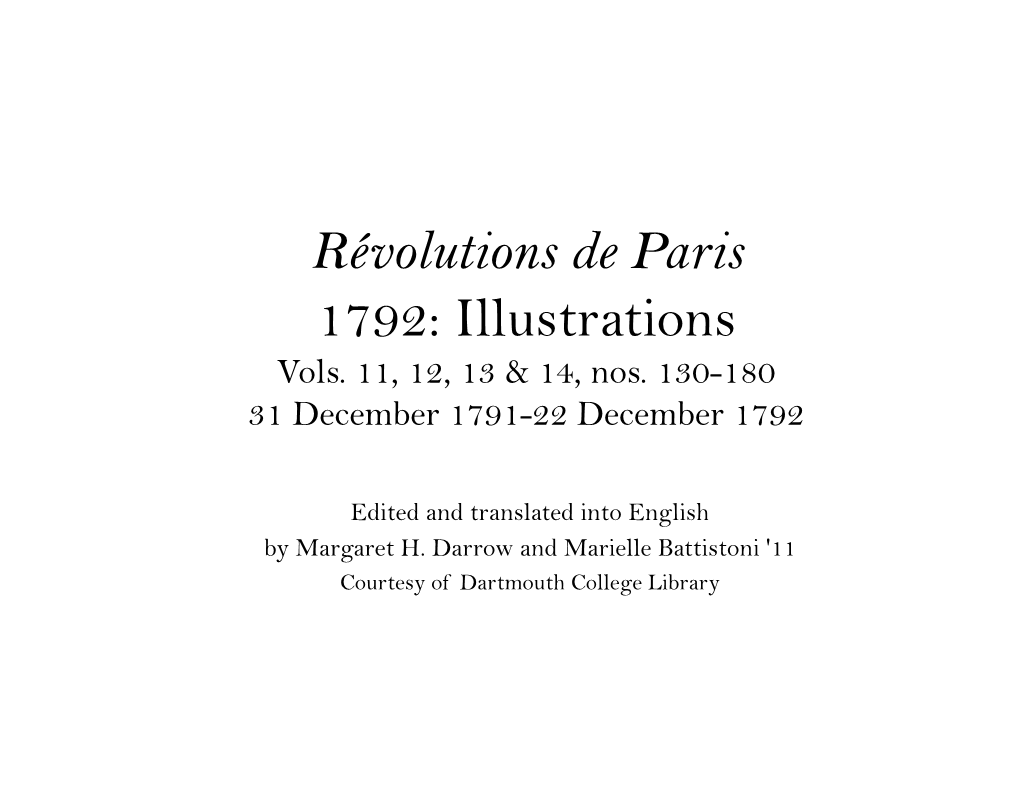 Révolutions De Paris 1792: Illustrations Vols