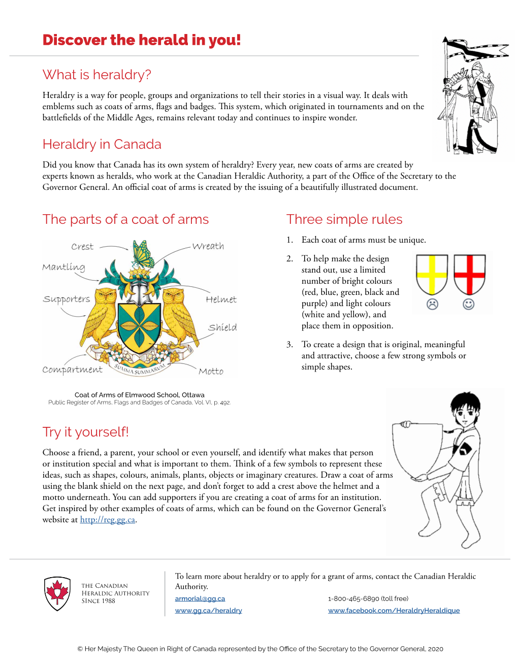 Heraldry Colouring Activity Sheet