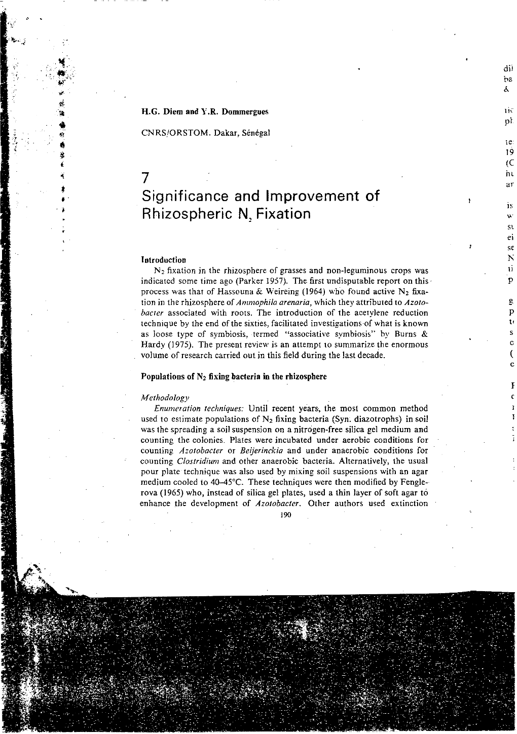 Significance and Improvement of Rhizospheric N2 Fixation