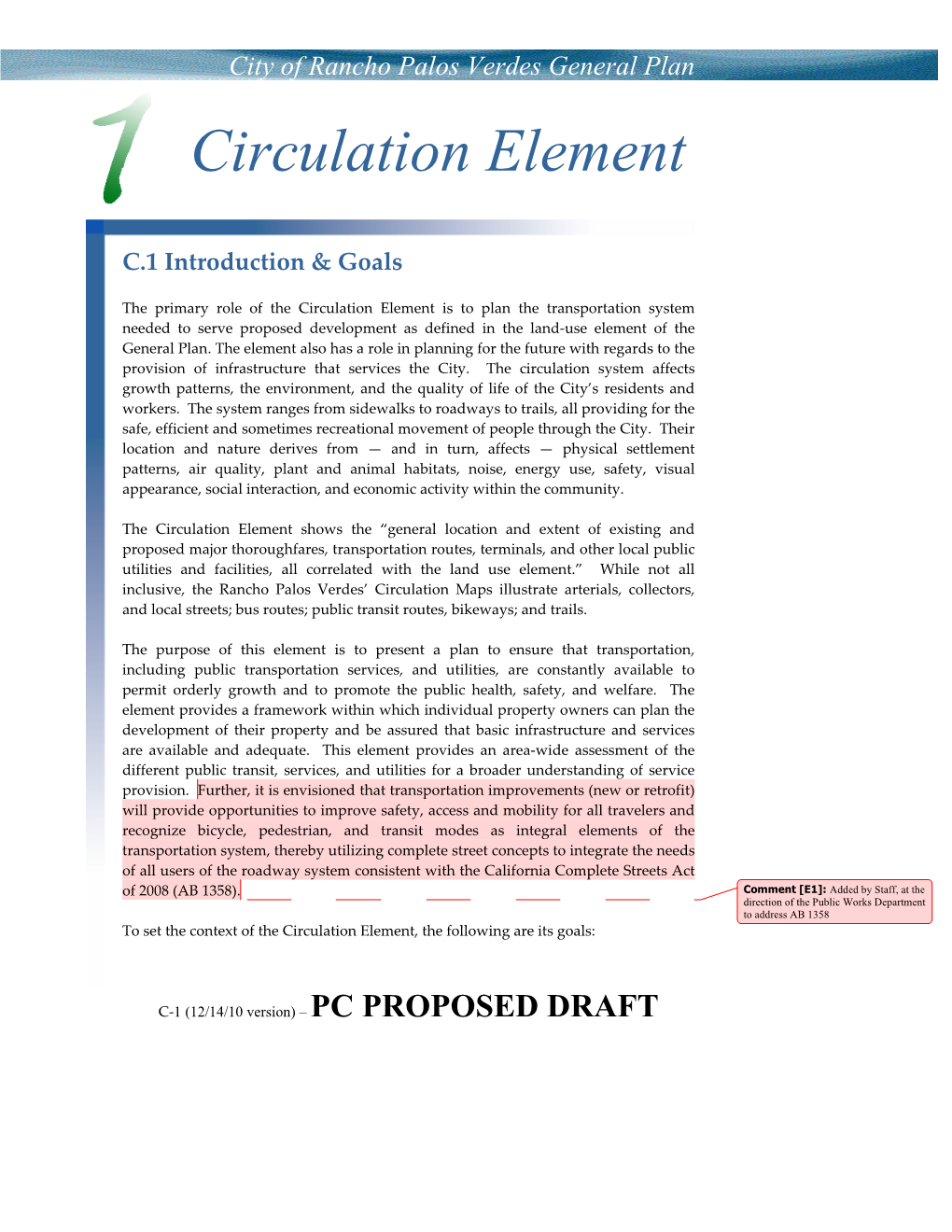 Circulation Element