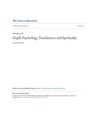 Depth Psychology, Transference and Spirituality Antonio Moreno
