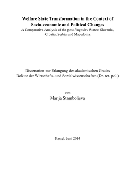 Welfare State Transformation in the Context of Socio-Economic And
