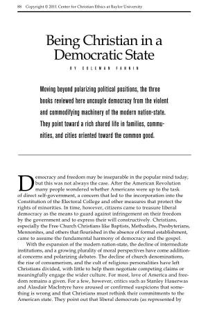 Being Christian in a Democratic State by Coleman Fannin