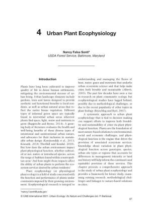 Urban Plant Ecophysiology