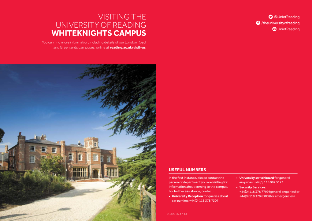 University of Reading Whiteknights Campus