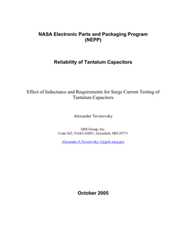 Reliability of Tantalum Capacitors