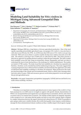 Modeling Land Suitability for Vitis Vinifera in Michigan Using Advanced Geospatial Data and Methods