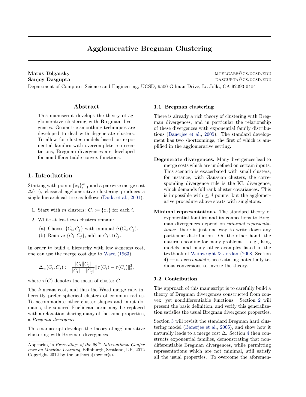 Agglomerative Bregman Clustering