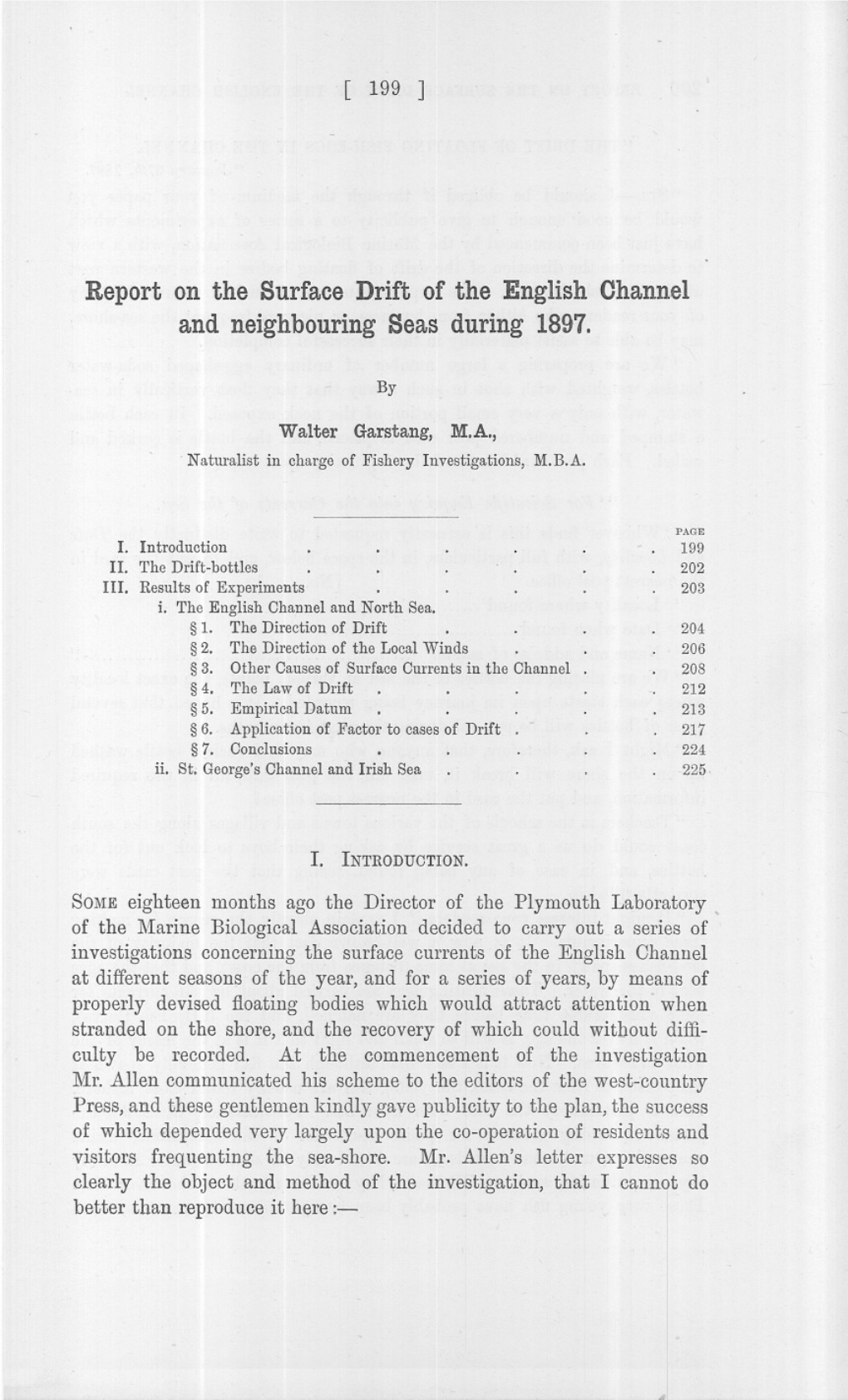 Report on the Surface Drift of the English Channel and Neighbouring Seas During 1897
