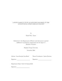 A Semi-Classical Study of Electron Blurring in the Longitudinal Stern-Gerlach Magnet