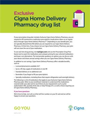 Cigna Home Delivery Pharmacy Drug List