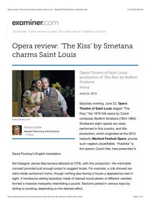 Opera Review- 'The Kiss' by Smetana Charms Saint Louis