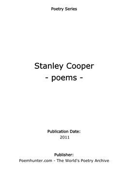 Stanley Cooper - Poems
