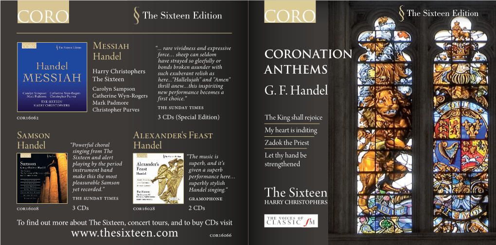 Coronation Anthems and Characterise All the Works on This Disc