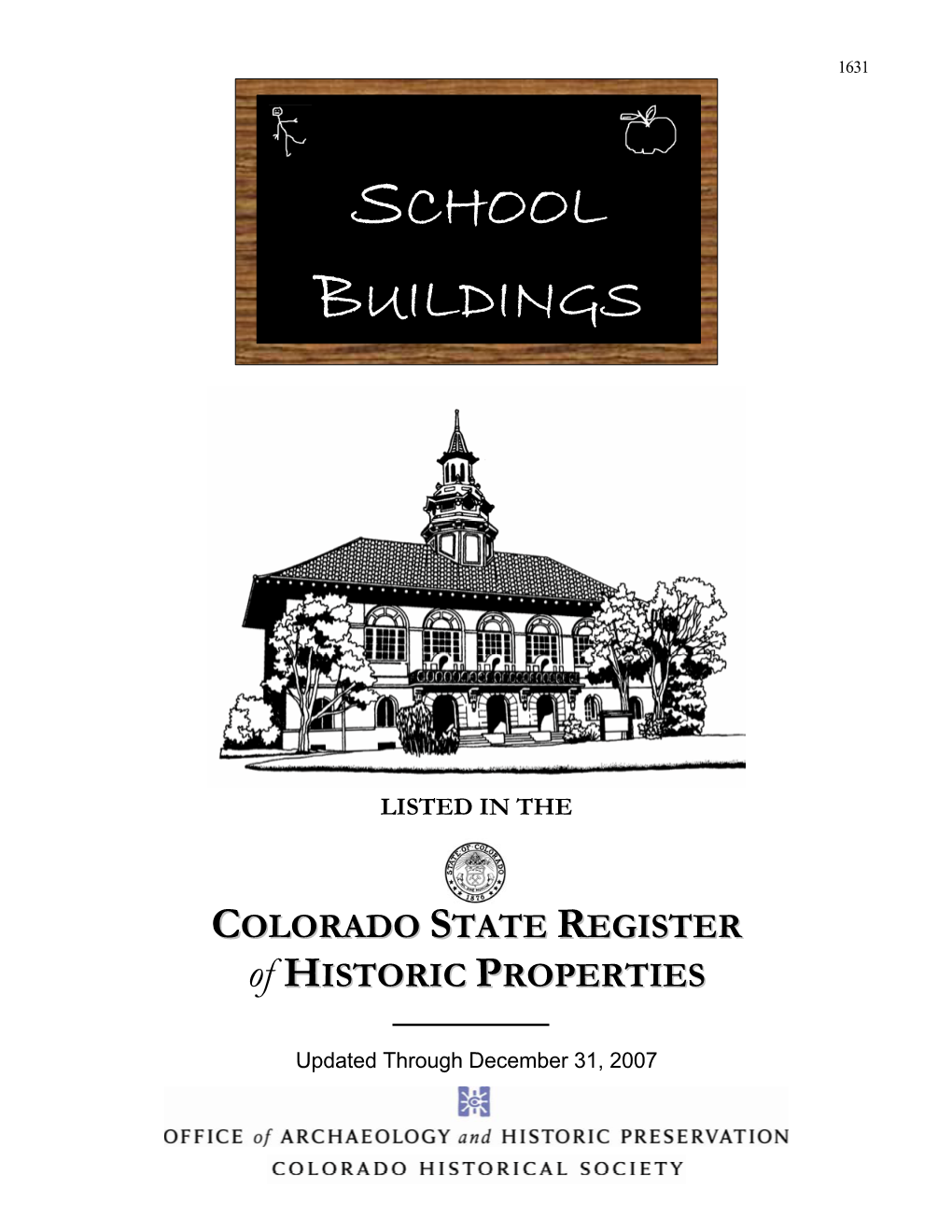 School Buildings Listed in the Colorado State Register of Historic