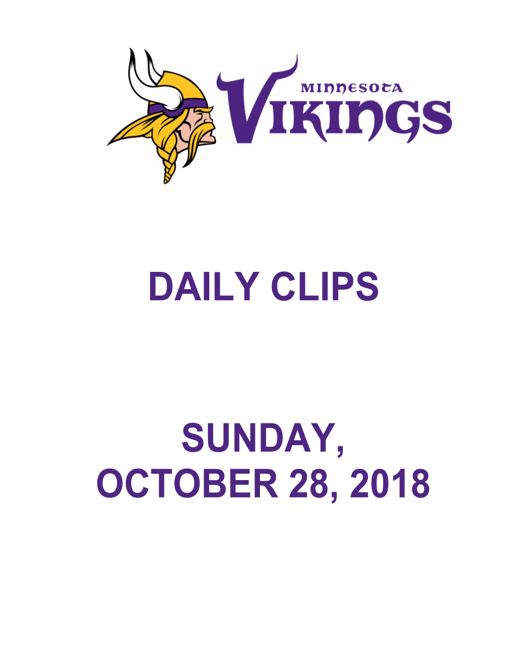 Daily Clips Sunday, October 28, 2018