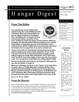 Hangar Digest Is a Publication of Th E Air Mobility Command Museum Foundation, Inc